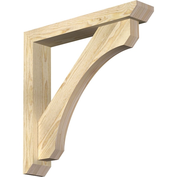 Ekena Millwork Legacy Slat Rough Sawn Bracket w/ Offset Brace, Douglas Fir, 4"W x 22"D x 22"H BKT0402X22X22LEC06RDF - main